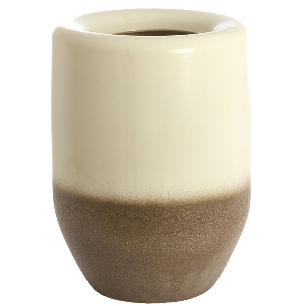 Light en Living Vaas / Pot deco Ø48,5x47,5 cm ISAURA keramiek crème + bruin