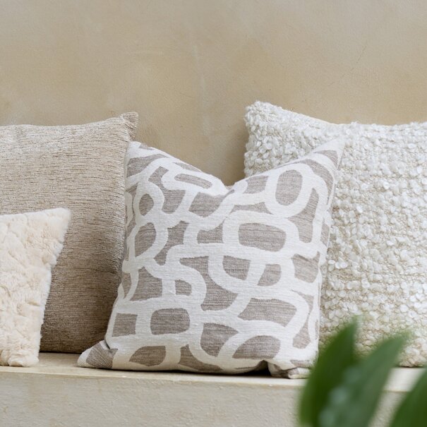 Light en Living Kussen 45x45 cm ALPENA taupe+beige