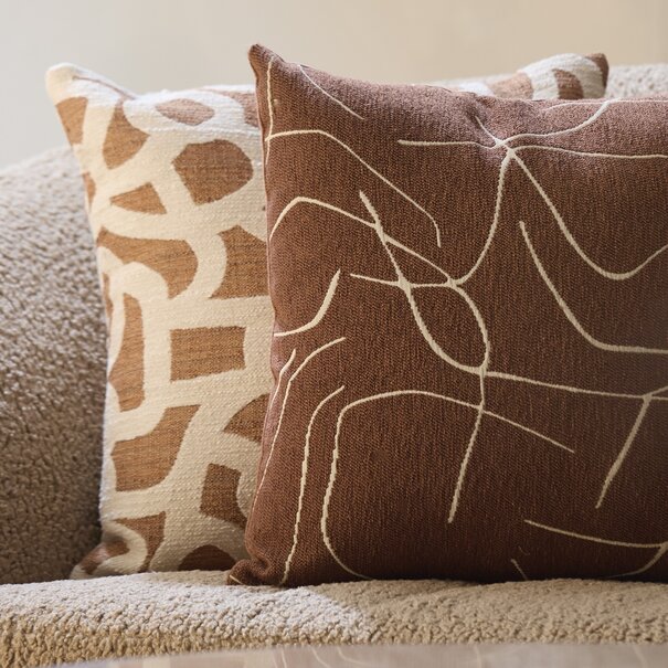 Light en Living Kussen 45x45 cm ALPENA terra+beige