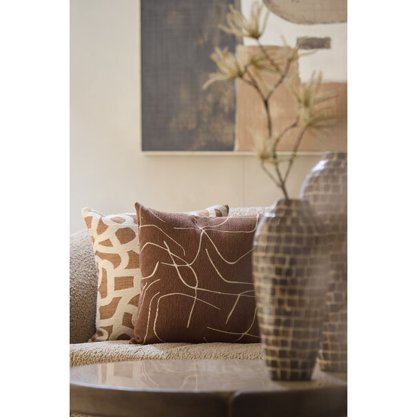 Light en Living Kussen 45x45 cm ALPENA terra+beige