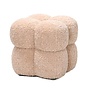 Poef teddy vierkant beige