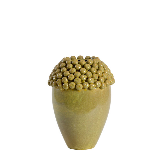 Light en Living Vaas deco Ø32x43,5 cm LOVRO keramiek olijfgroen-bruin