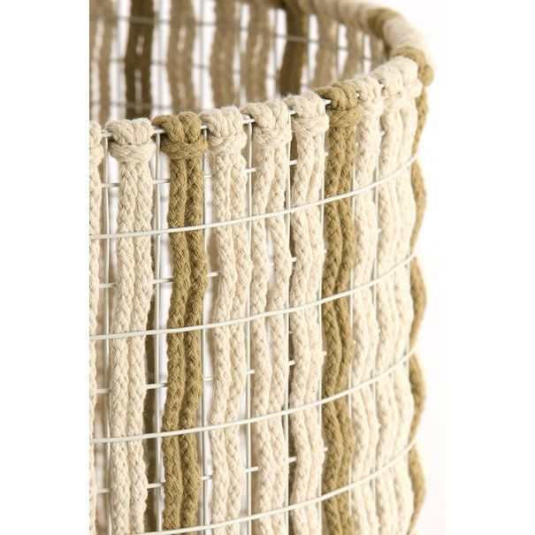 Light en Living Lampenkap 31-31-41,5 cm SIMBELIN crème + olijfgroen