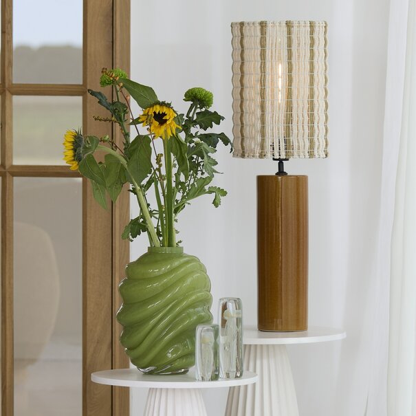 Light en Living Lampenkap 26-26-36,5 cm SIMBELIN crème + olijfgroen