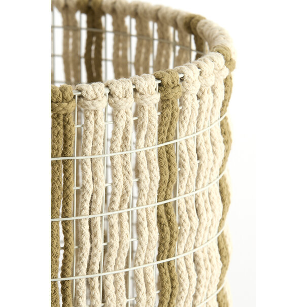 Light en Living Lampenkap 26-26-36,5 cm SIMBELIN crème + olijfgroen