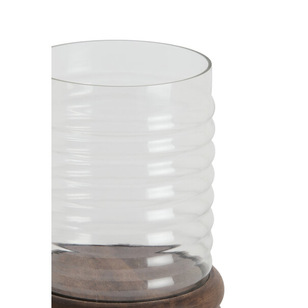 Light en Living Windlicht Ø23x34,5 cm MALDA mango hout bruin + glas