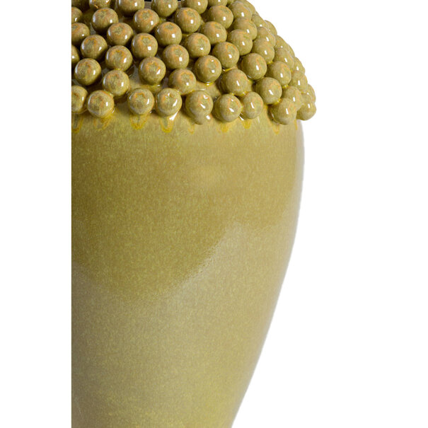 Light en Living Vaas deco Ø32x43,5 cm LOVRO keramiek olijfgroen-bruin