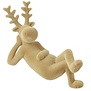 Rendier liggend Velvet Adrian lichttbruin - 15 x 15 x 23 CM