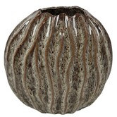 Vaas ovaal Korali M bruin / crème  - 35 x 17 x 34 cm