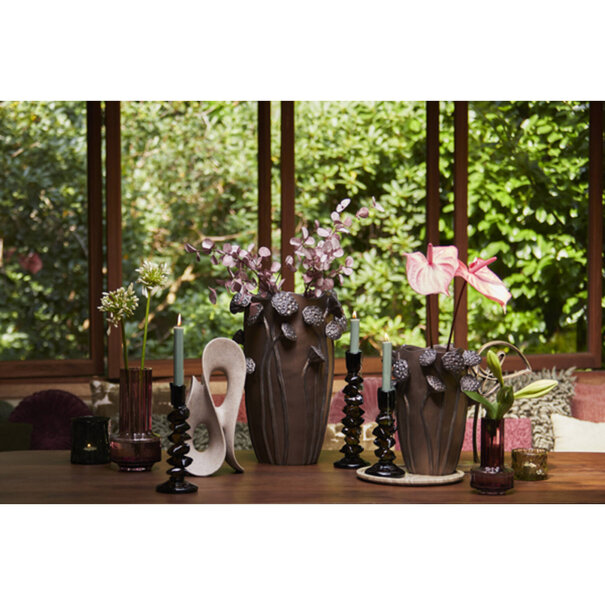 Light en Living Kandelaar Ø11x28,5 cm ESTIVA glas olijf groen