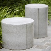 Bijzettafel Ø33x44 cm CHULILLA keramiek  grijs