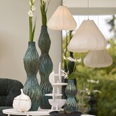 Vaas deco  16,5x15,5x39 cm VANIA keramiek blauw