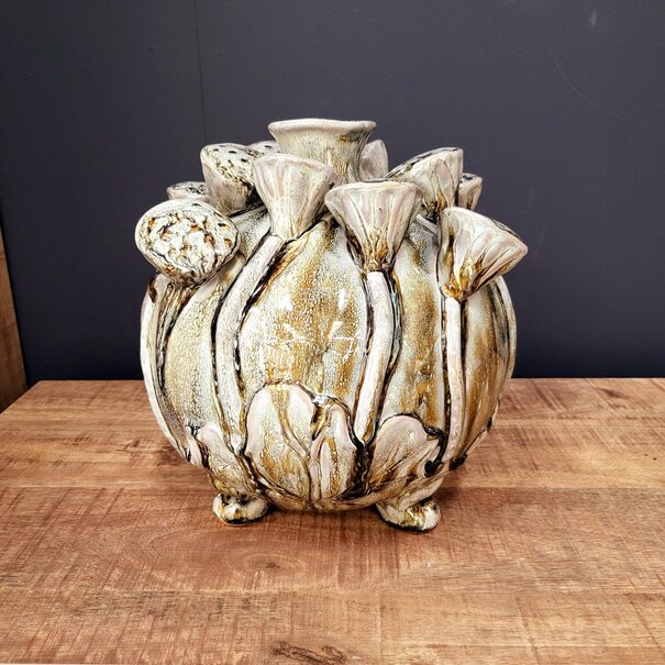 Countryfield Vaas bol Lotus L groen-28x28x30CM