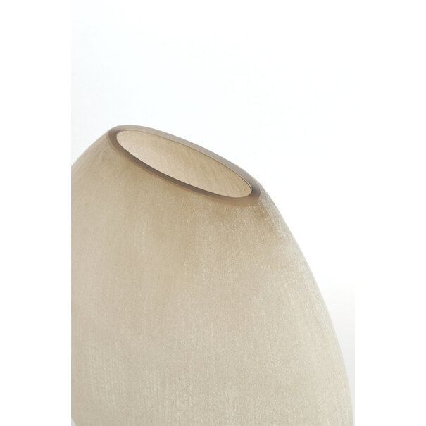 Light en Living Vaas 43x16x43 cm SANTINO glas mat lichtbruin
