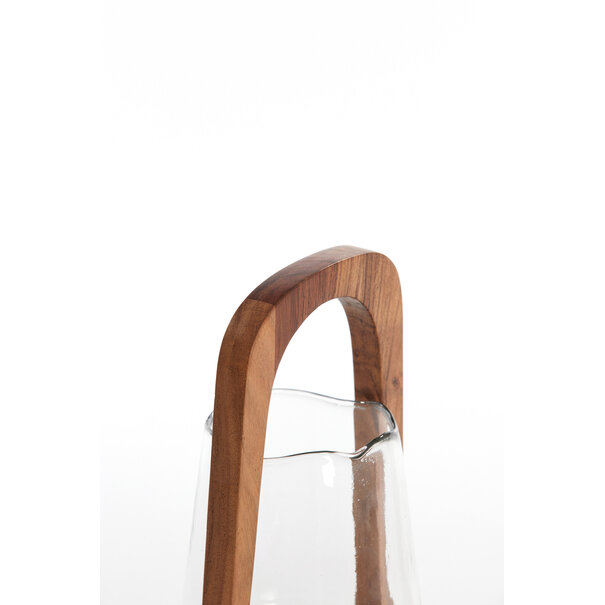 Light en Living Windlicht Ø18x26,5 cm ANOSY glas helder+hout naturel