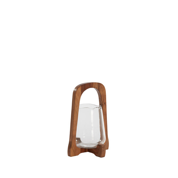 Light en Living Windlicht Ø18x26,5 cm ANOSY glas helder+hout naturel