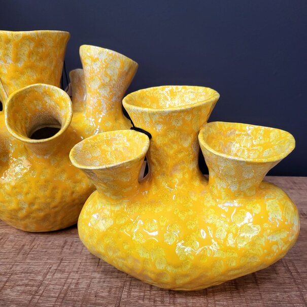 Light en Living Vaas deco 22,5x13,5x20 cm SIAJO keramiek geel-oranje