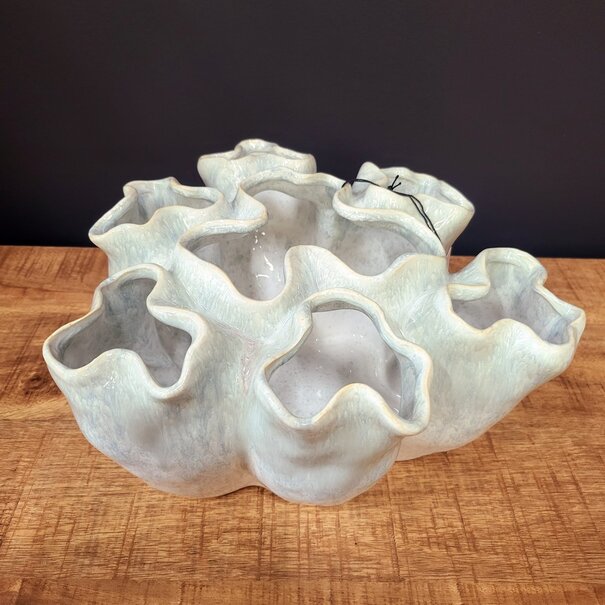 Light en Living Vaas deco Ø28x38 cm ZELATA keramiek crème+taupe