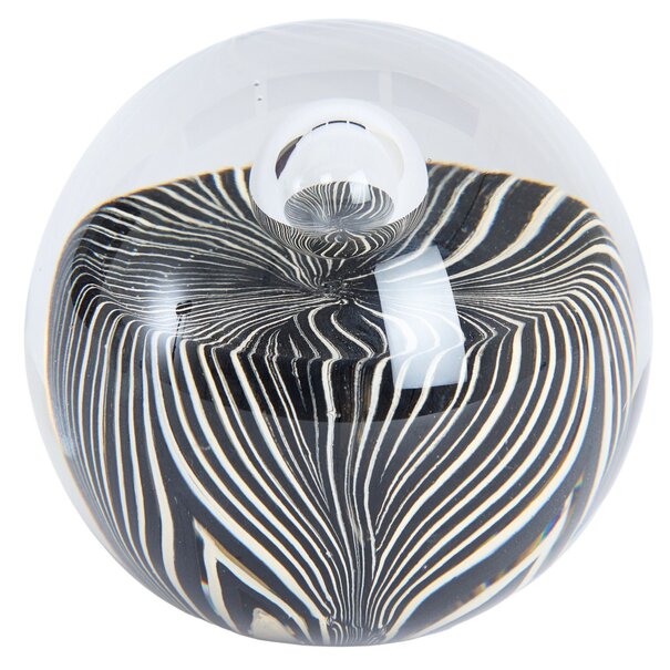 Light en Living Ornament Ø8x8 cm MATHYAS glas zwart + wit