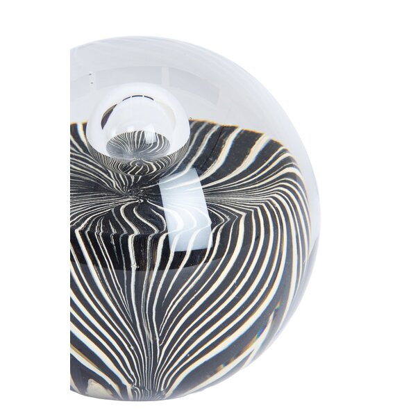 Light en Living Ornament Ø8x8 cm MATHYAS glas zwart + wit