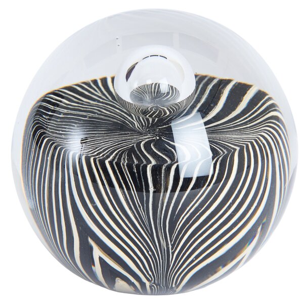 Light en Living Ornament Ø10x10 cm MATHYAS glas zwart + wit