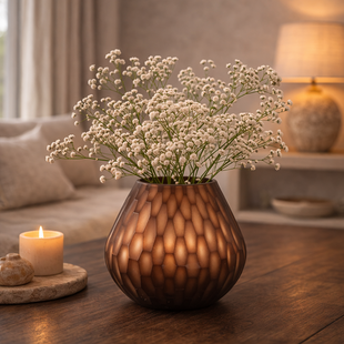 Vaas Niels Donkerbruin handgemaakt breed