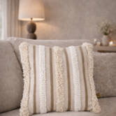 Kussen Rashel Creme vierkant katoen