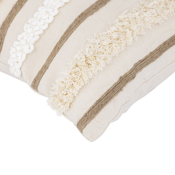 PTMD Kussen Rashel Creme rechthoekig katoen