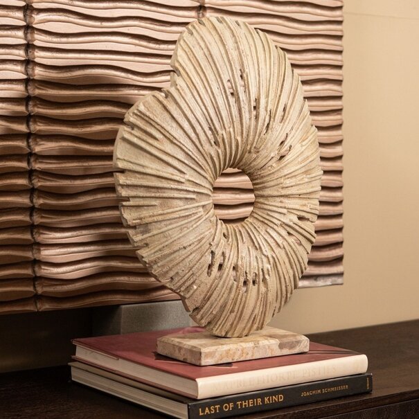 PTMD Ornament Vija Beige gegoten aluminium organisch S