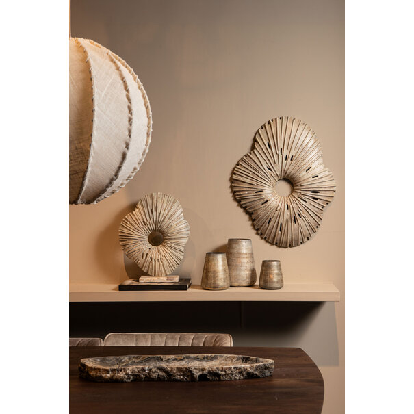 PTMD Ornament Vija Beige gegoten aluminium organisch S