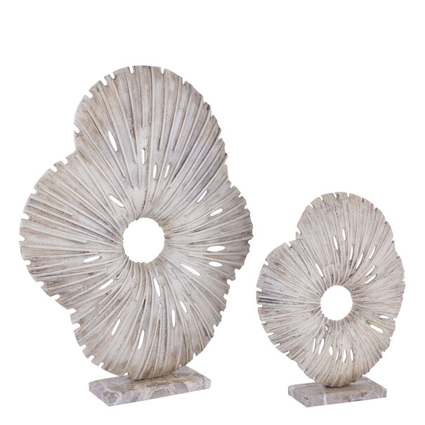 PTMD Ornament Vija Beige gegoten aluminium organisch S