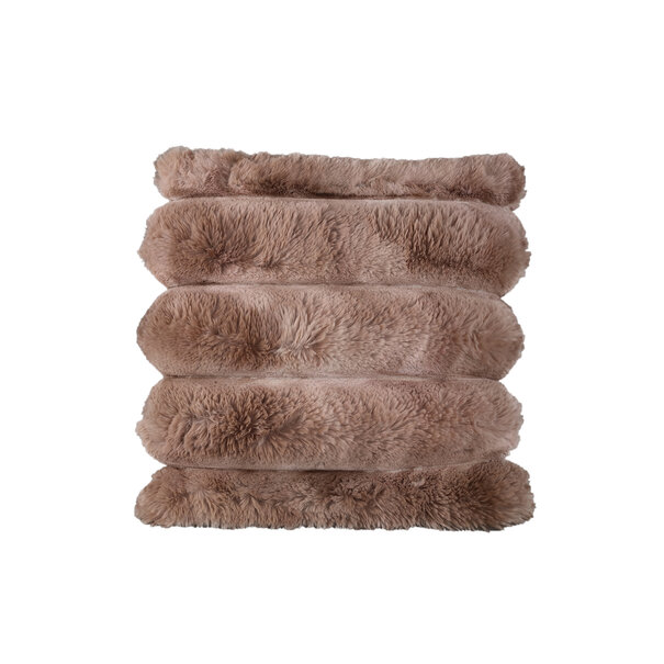 PTMD Kussen Divvo Bruin brede rib vierkant