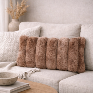 Kussen Divvo Bruin brede rib rechthoek