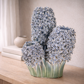 Vaas deco 35,5x32x41 cm FLOWER keramiek blauw+groen