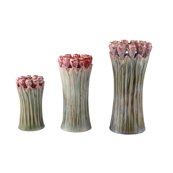 PTMD Vaas Tulips Mint Green ceramic tulip shaped L