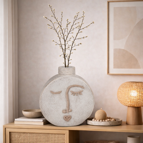 Countryfield Fles / Vaas gezicht Picasso wit