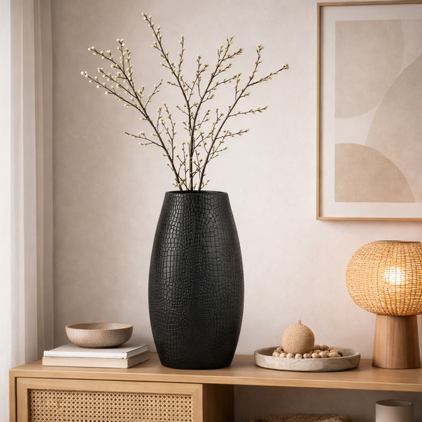 Light en Living Vaas deco 35x20,5x49,5 cm MAMBAS zwart