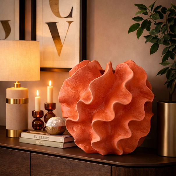 Light en Living Vaas deco Ø32,5X31 cm SHARUNA coral