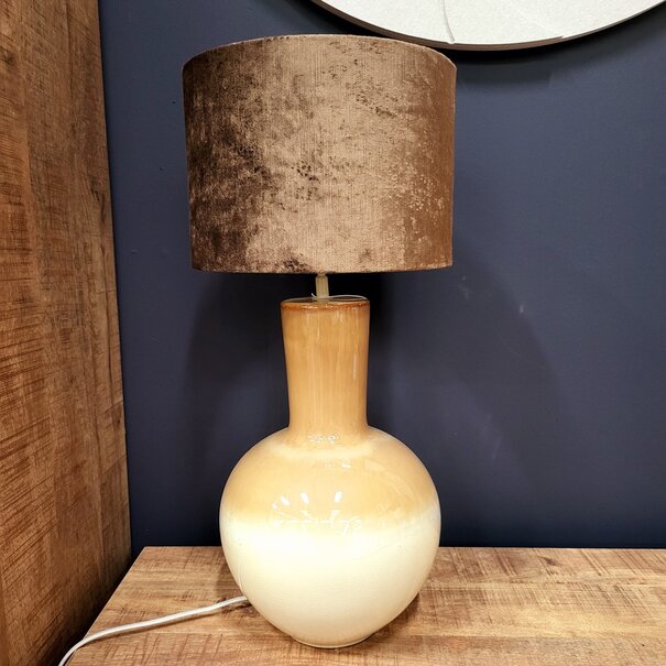 Light en Living Lampvoet Ø28,5x52 cm ULLOA keramiek lichtbruin + crème