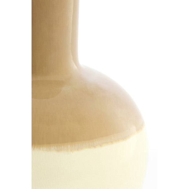 Light en Living Lampvoet Ø28,5x52 cm ULLOA keramiek lichtbruin + crème