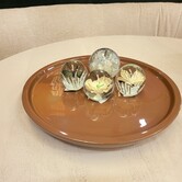 Schaal Ø42x5 cm ADA glans bruin