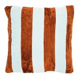 Kussen Stripey 45x45 cm - Lichtblauw / caramel