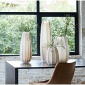 Vaas Ø17x60 cm BRADLEY glas licht bruin