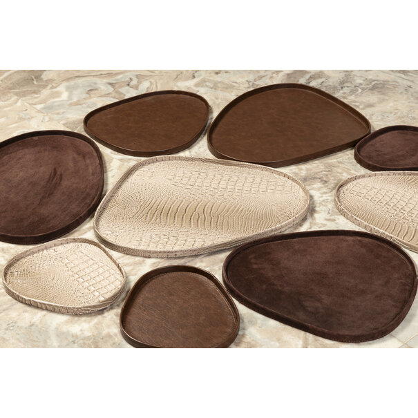 PTMD Sarahkate Donkerbruin organisch placemat / dienblad S