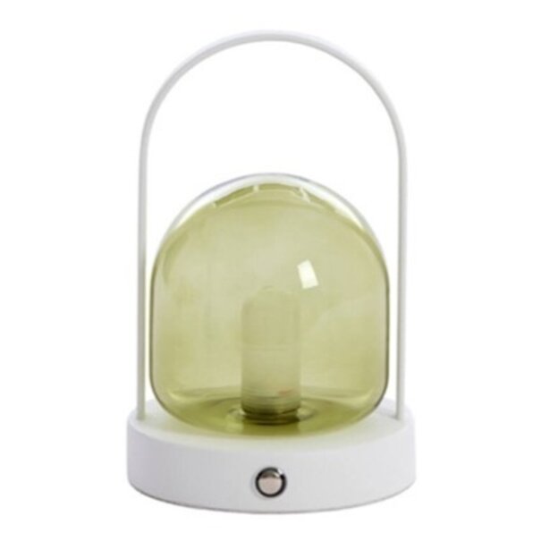 Light en Living Yeremi Tafellamp LED Ø12×19 cm glas groen+crème