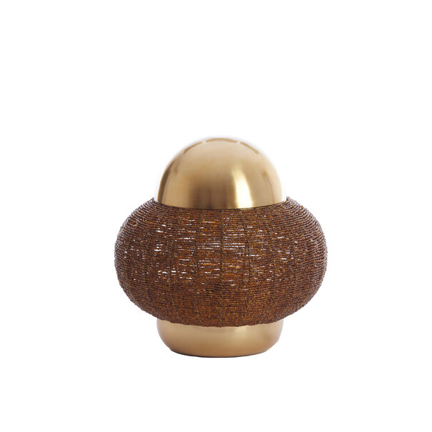 Light en Living Tafellamp Cetara Kralen Bruin Ø32x33 cm