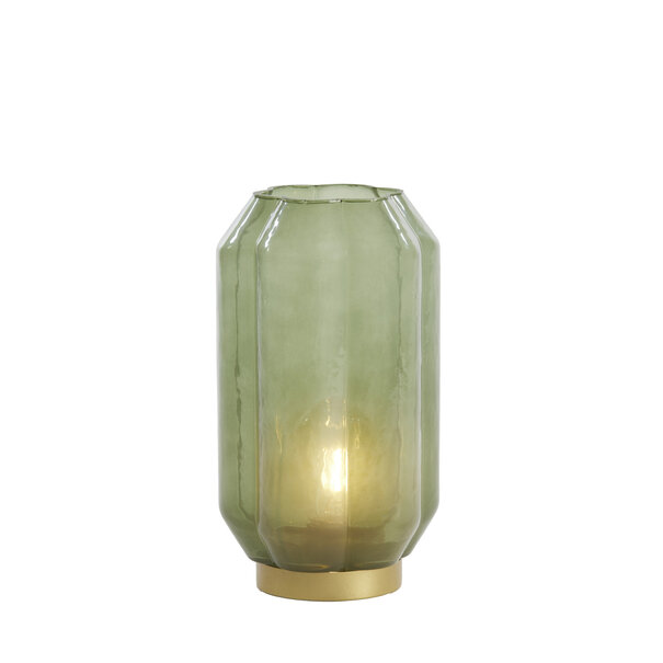 Light en Living Tafellamp LED Ø15x27 cm YVIAS glas melk groen+goud