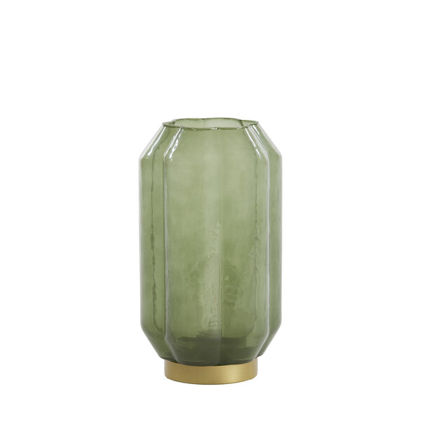 Light en Living Tafellamp LED Ø15x27 cm YVIAS glas melk groen+goud