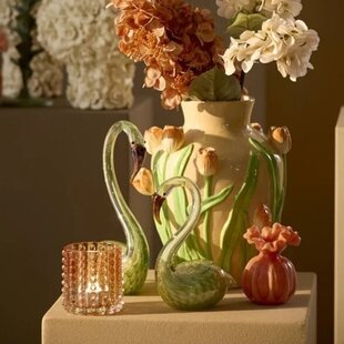 Ornament 13x8x20 cm SWAN glas groen