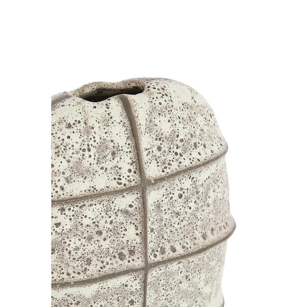 Light en Living Vaas deco 25x12,5x28 cm MANTU keramiek mat donkerbruin+creme